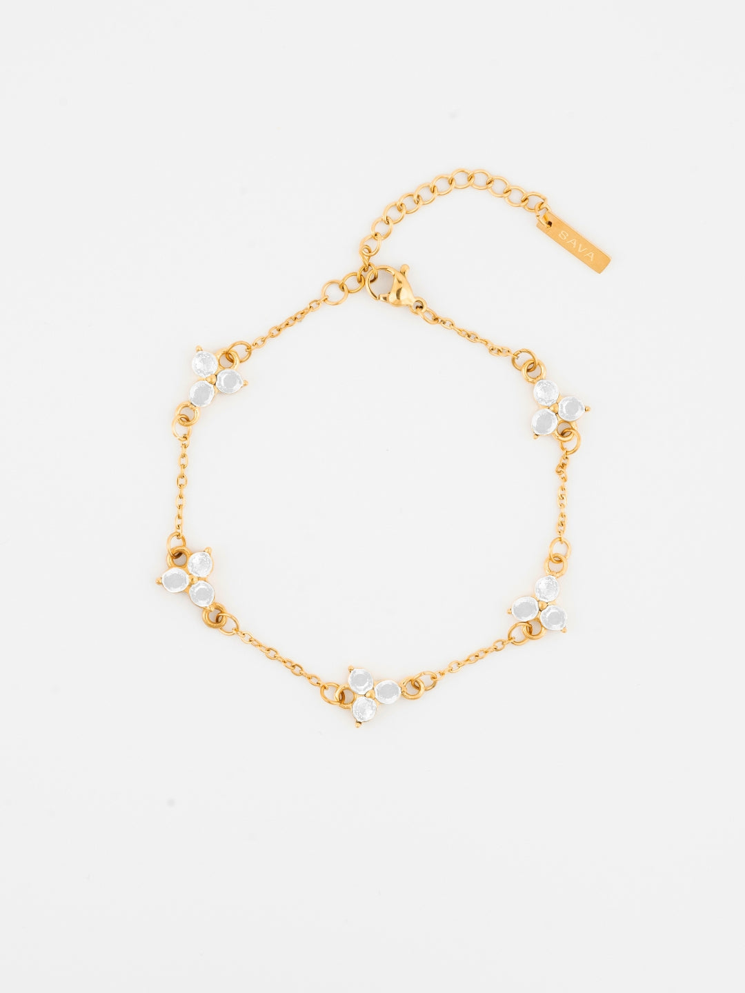 WHITE CLOVER BRACELET | 18K Gold