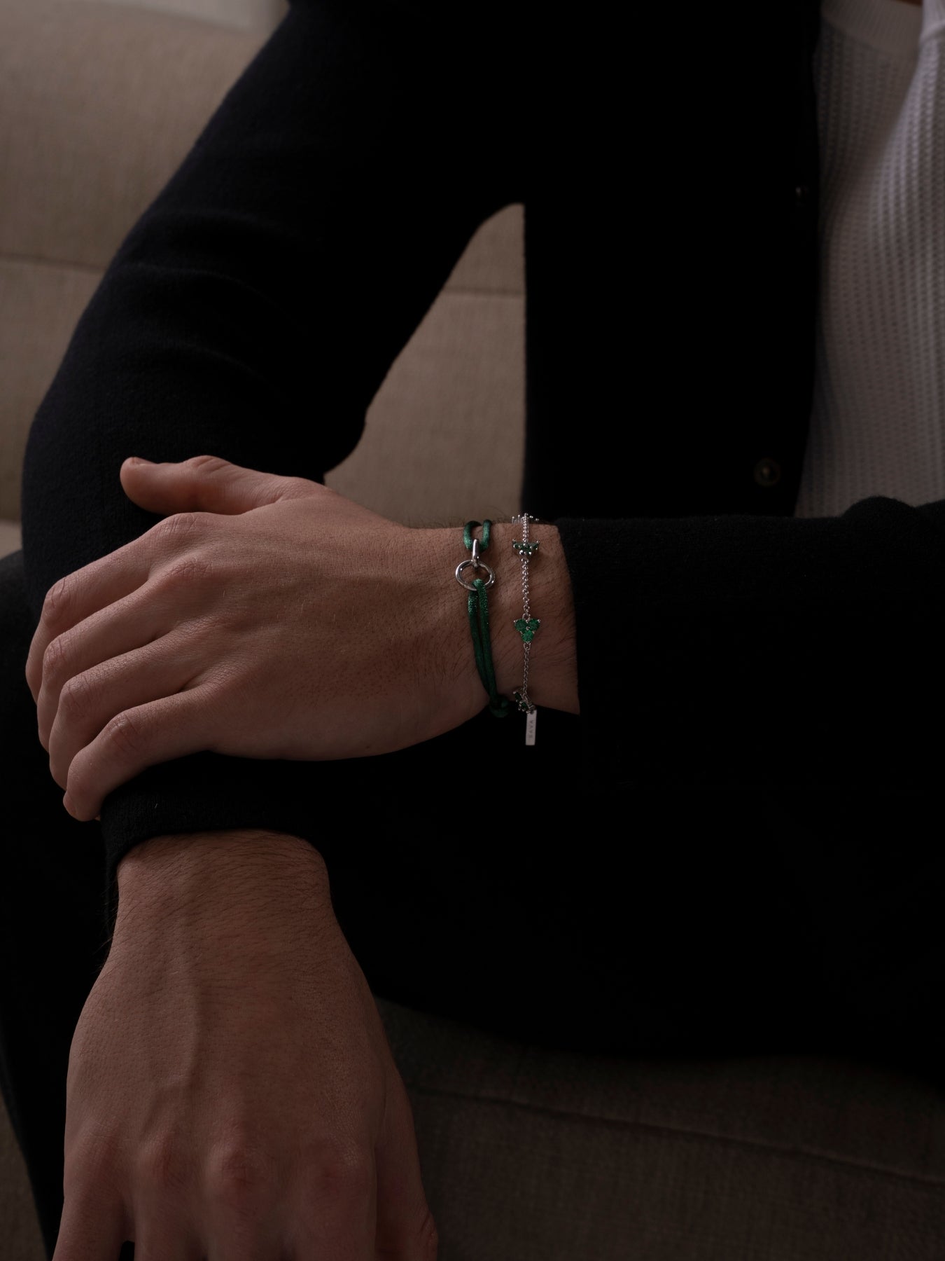 GREEN UNITY BRACELET | Silver