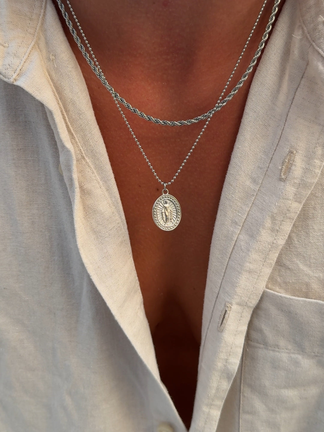 CHRISTIAN CHAIN SET | Silver